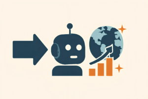 ترندهای نوین دیجیتال مارکتینگ- تصویری مینیمال که به دنیای هوش مصنوعی اشاره دارد